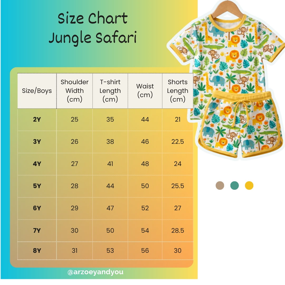 Jungle Safari Organic Cotton Boys Set | Toddler &amp; Kids Outfit 2T-8T