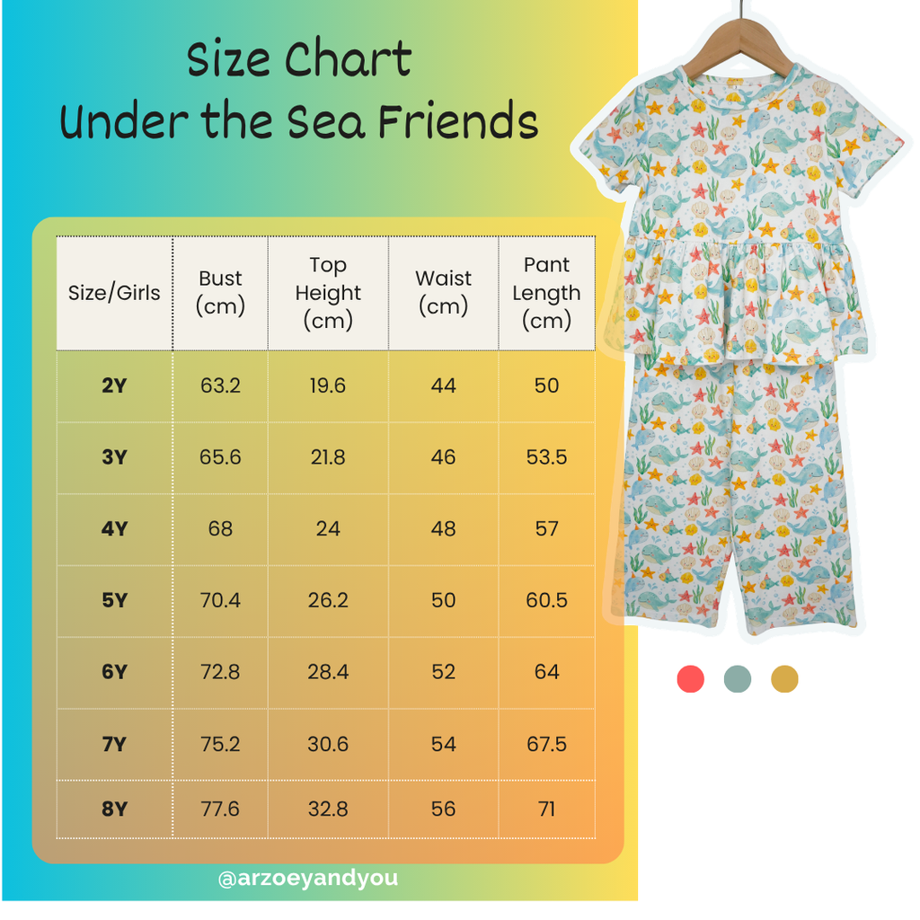 Under the Sea Friends Organic Cotton Girls Set | Toddler & Kids Outfit 2T-8T