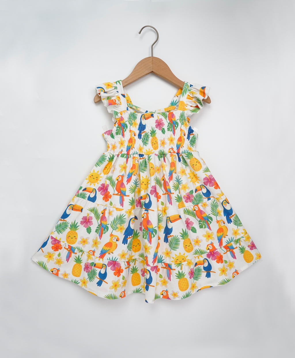 Tropical Paradise Organic Cotton Girls Dress | Toddler & Kids Dress 2T-8T