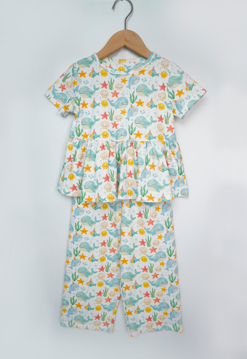 Under the Sea Friends Organic Cotton Girls Set | Toddler & Kids Outfit 2T-8T