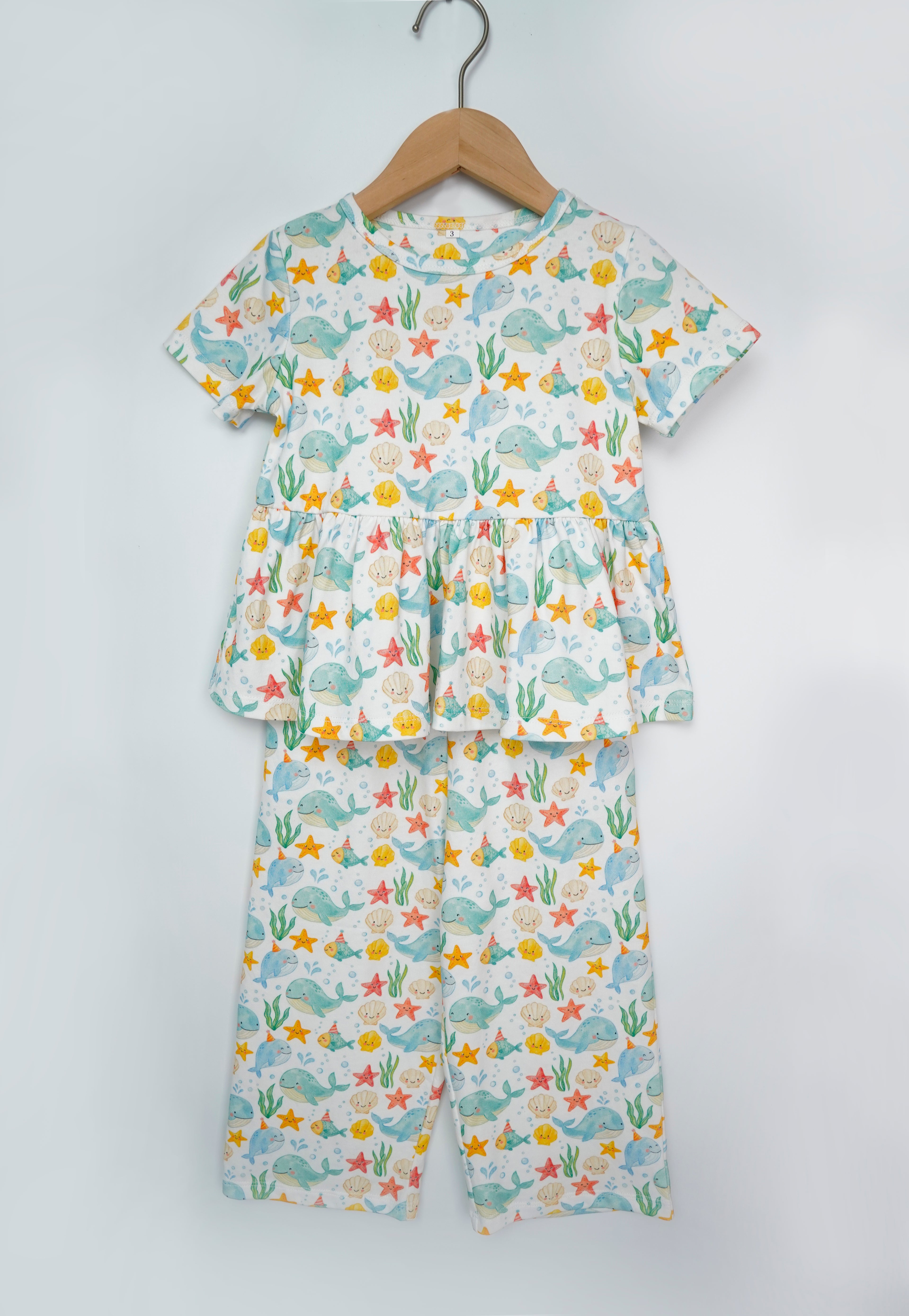 Under the Sea Friends Organic Cotton Girls Set | Toddler & Kids Outfit 2T-8T