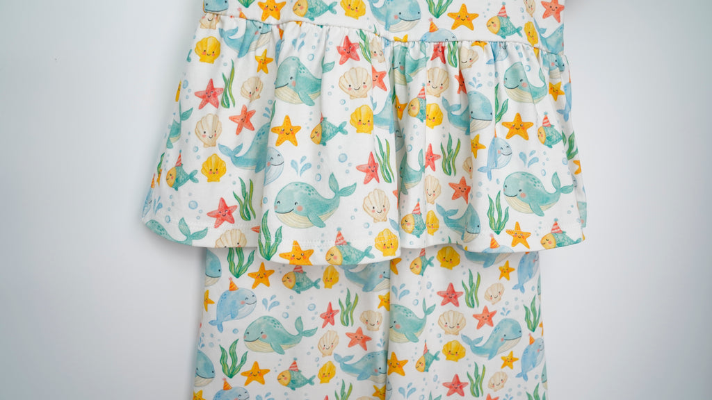 Under the Sea Friends Organic Cotton Girls Set | Toddler & Kids Outfit 2T-8T