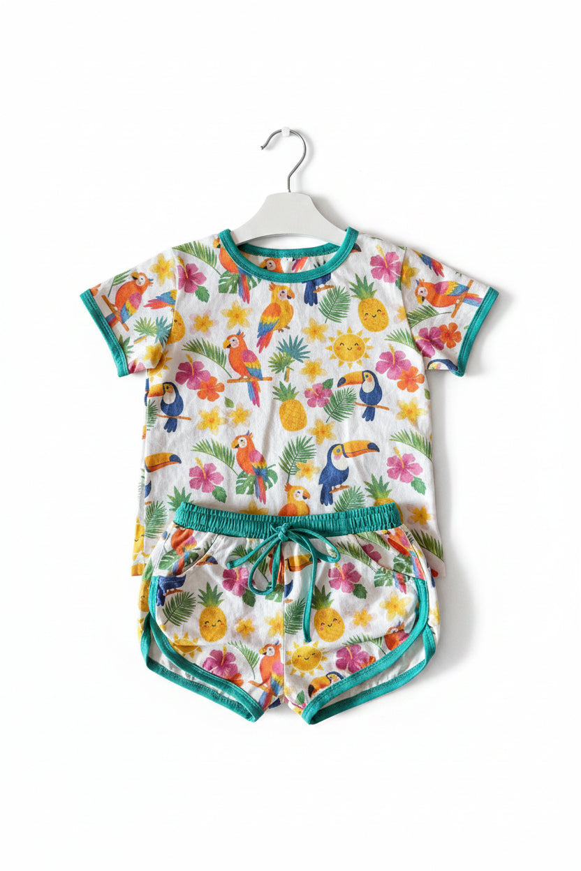 Tropical Paradise Organic Cotton Boys Set | Toddler & Kids Outfit 2T-8T
