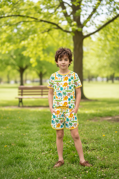 Jungle Safari Organic Cotton Boys Set | Toddler &amp; Kids Outfit 2T-8T