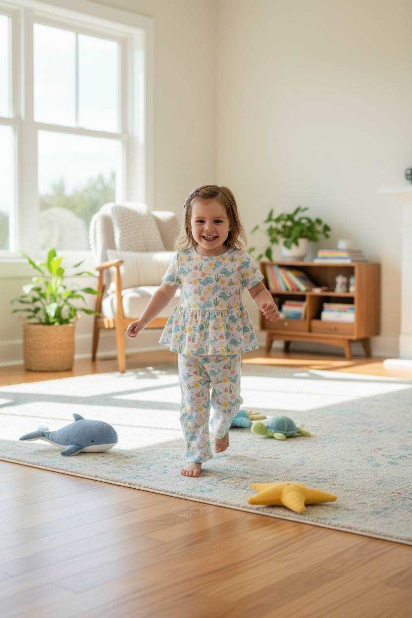 Under the Sea Friends Organic Cotton Girls Set | Toddler & Kids Outfit 2T-8T