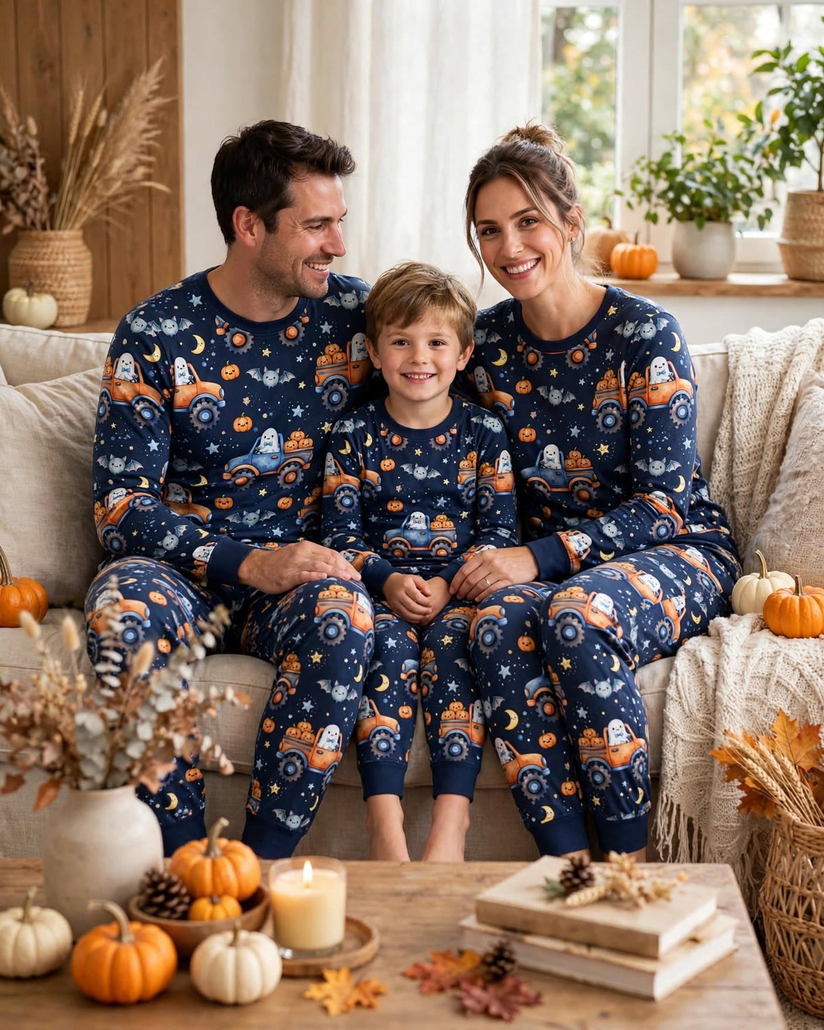 Family Matching Halloween Lounge Set - Midnight Pumpkin Run