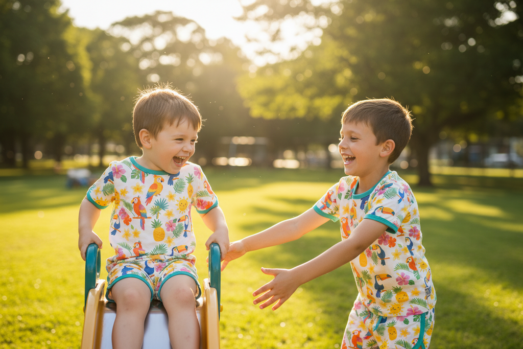 Tropical Paradise Organic Cotton Boys Set | Toddler & Kids Outfit 2T-8T
